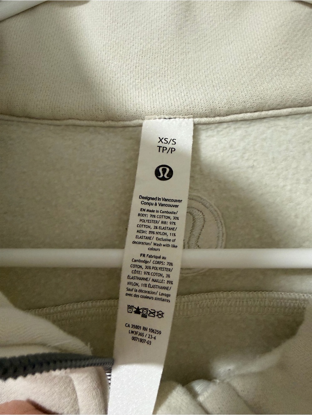 Lululemon Bone scuba xs/s - Picture 3 of 5
